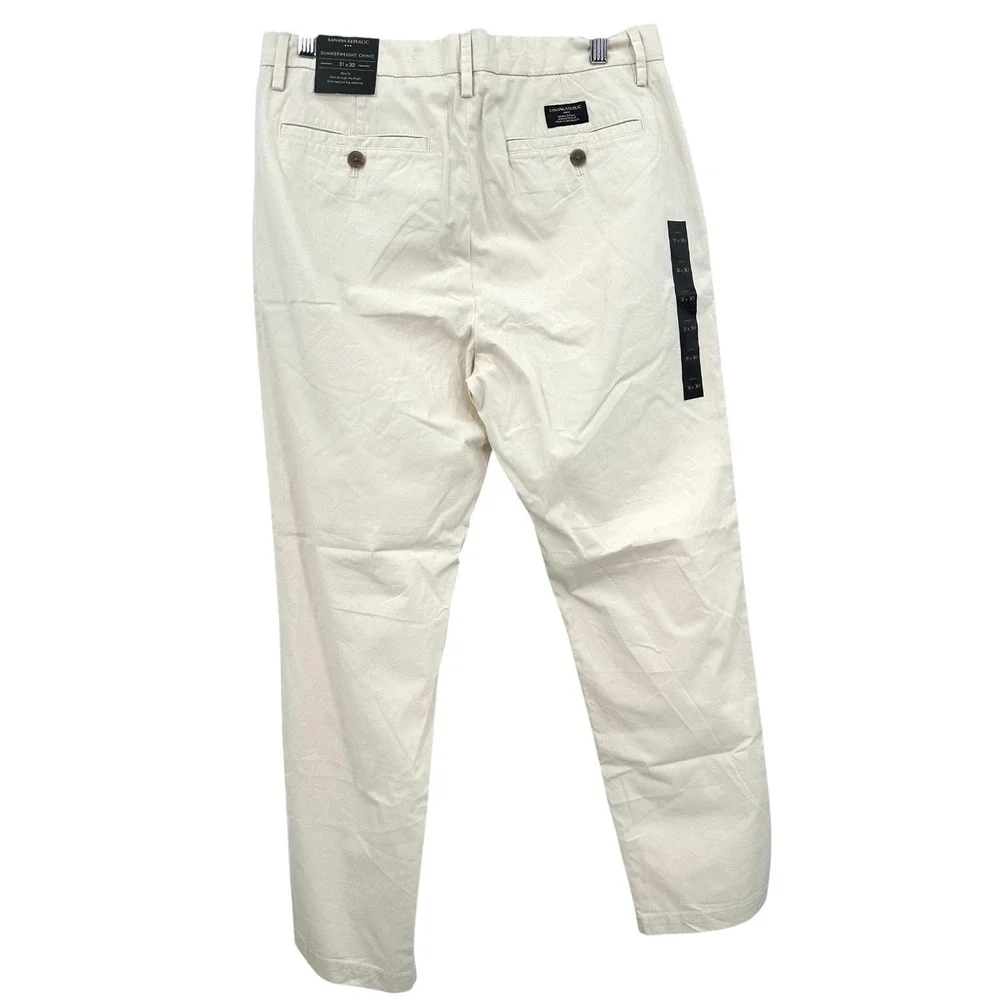Banana Republic Summer Weight Chino Pants Men's 31x30 Slim Fit Light Khaki NEW